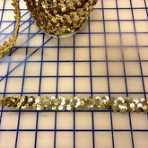 Sequin Trim - 3/4-inch Stretch Metallic Gold Close-Out